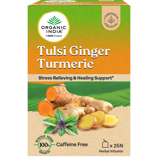 Organic India Tulsi Ginger Turmeric - 25 Tea Bags,