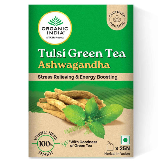 Organic India Tulsi Green Tea Ashwagandha - 25 Tea Bag