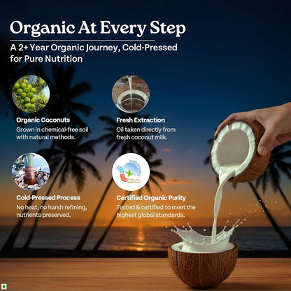 Organic India Virgin Coconut Oil, 500ml  Labs Tested on 250+ Parameters  Certified Organic Cold Pressed