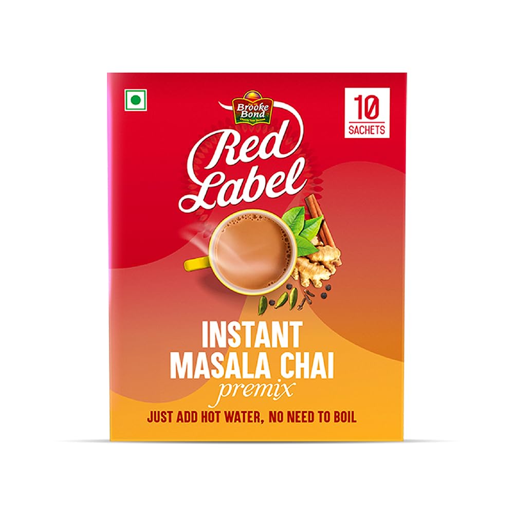 Red Label Instant Masala Chai Premix - 13g*10 sachets | Instant Tea Premix|