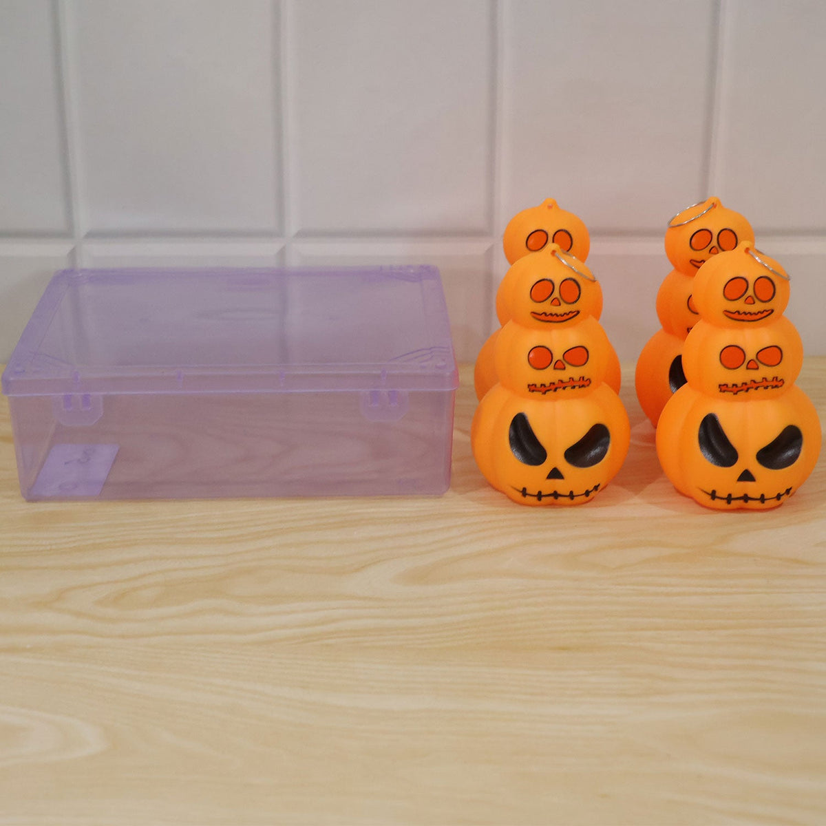 Halloween 3 Layer Pumpkin Led Hanging Lights For Party Home Decor (4 Pc Set)