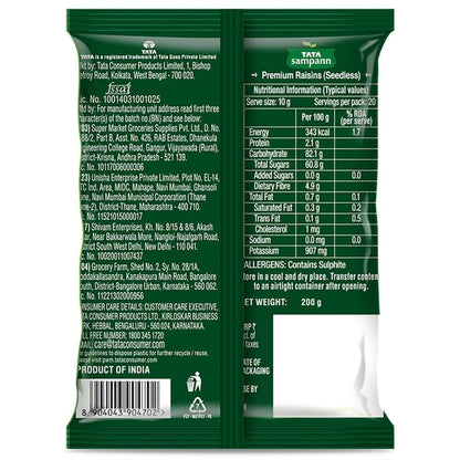 Tata Sampann Pure Raisins SeedlessKishmish, 200g,