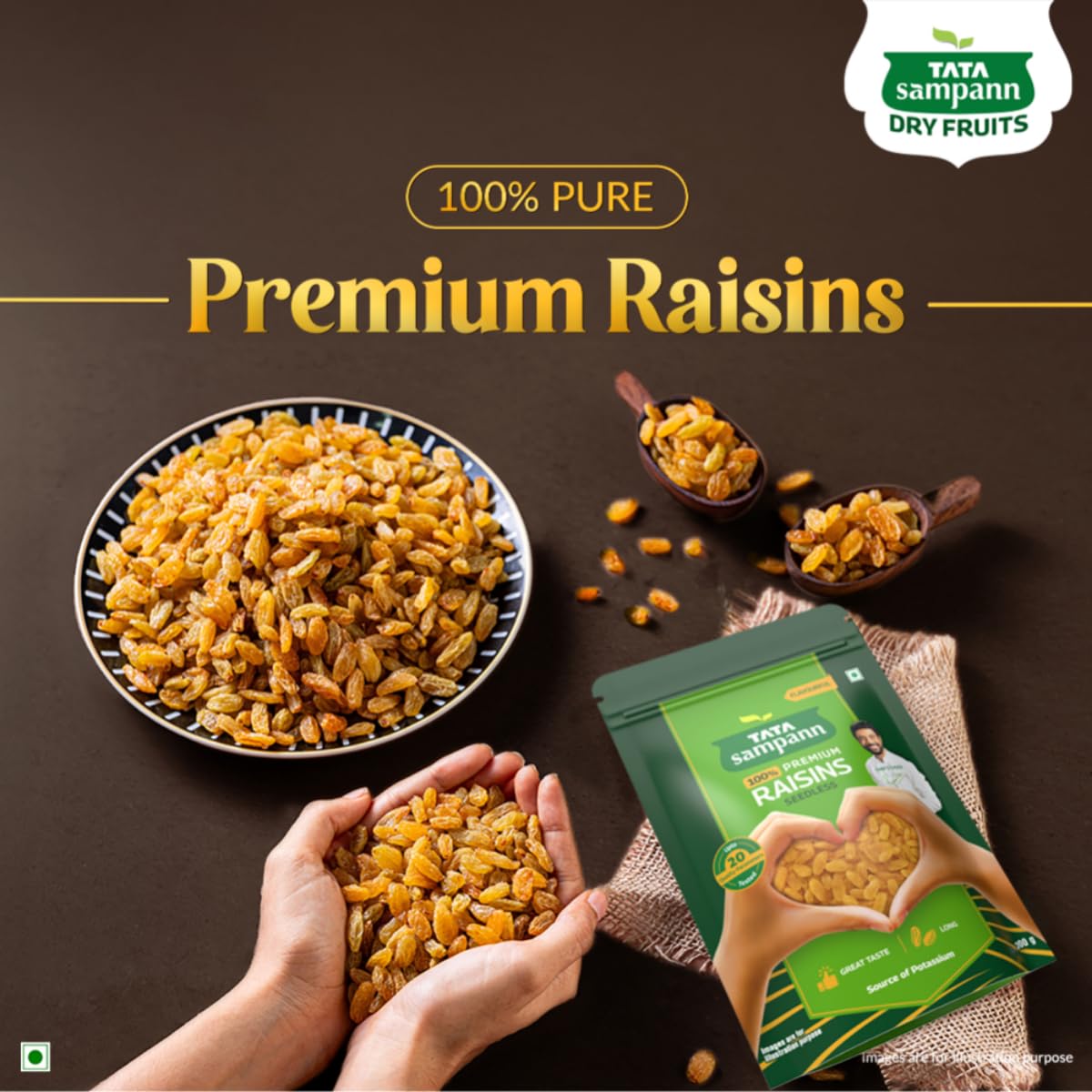 Tata Sampann Pure Raisins SeedlessKishmish, 200g,