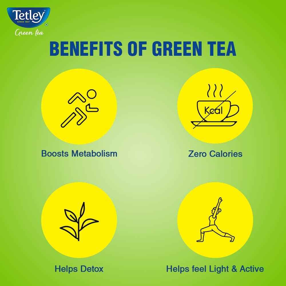 Tetley Green Tea Bags, Ginger Mint Lemon, 25 Tea Bags