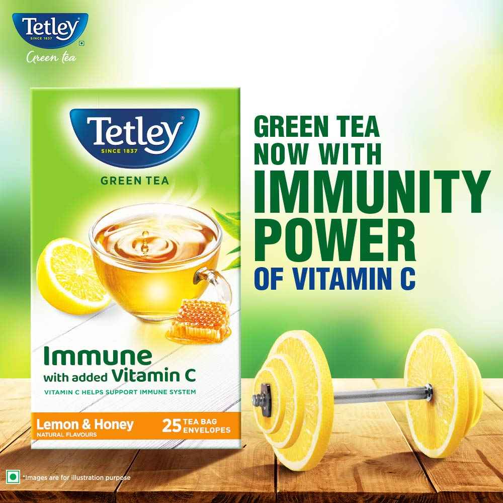 Tetley Green Tea, Lemon and Honey, 25 Tea Bags
