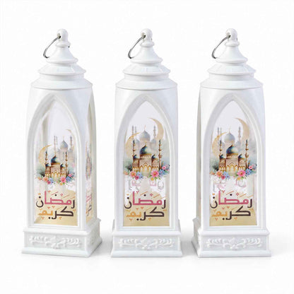 Ramadan Flameless Led Candle Lantern For Hanging And Table Decor (3 Pc)