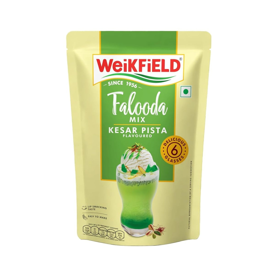 Weikfield Falooda Mix 200 g Pouch | Kesar Pista Flavoured |