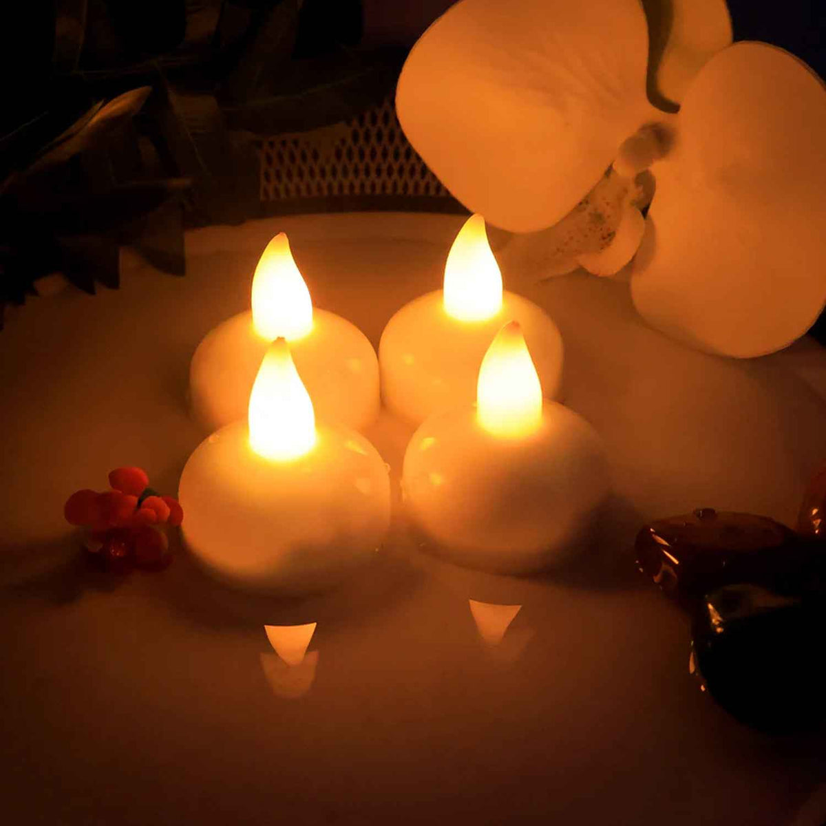 Round Led Flameless Tealight Candles - (8 Pc)
