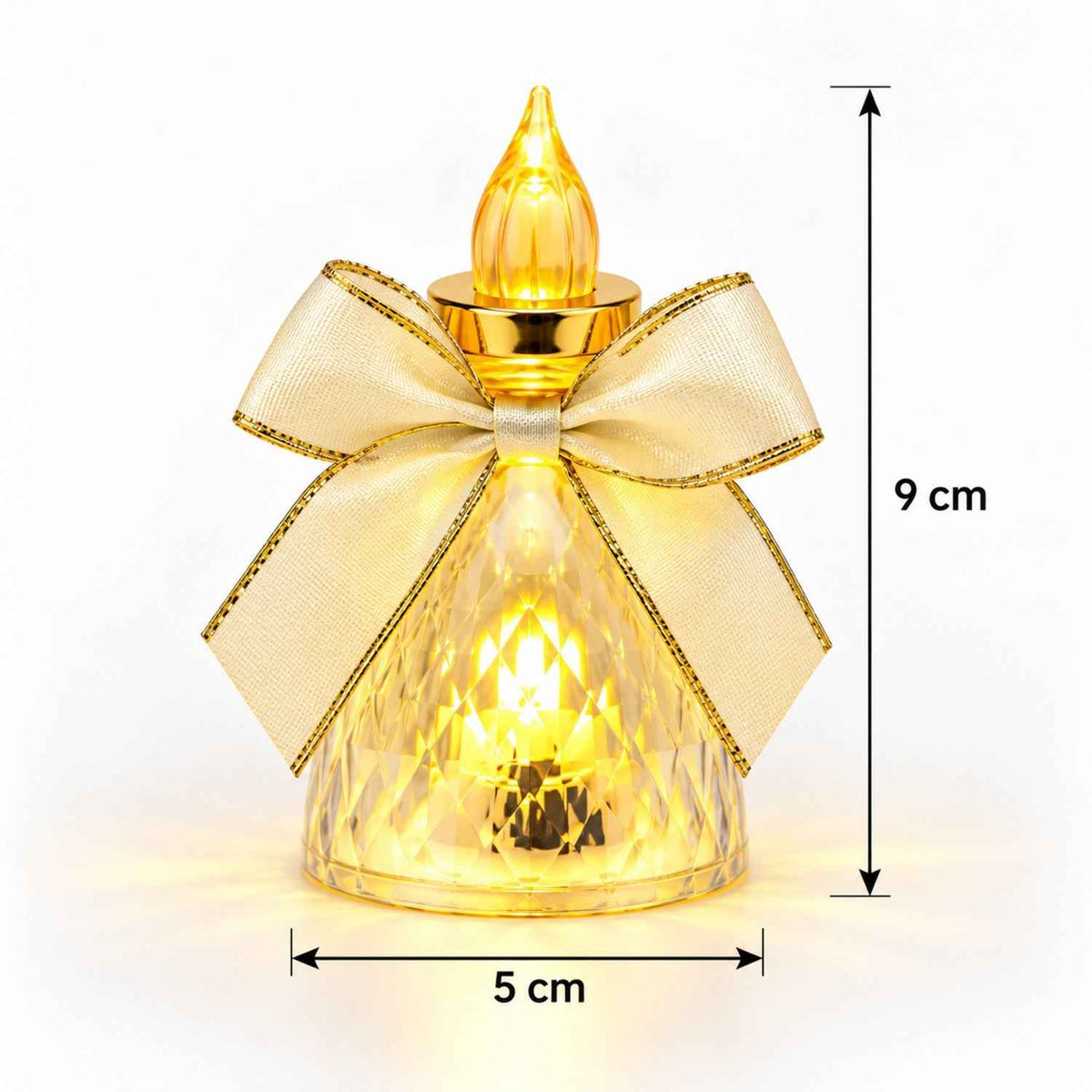 Decorative Flameless Led Candle Lights With Bow For Home Decor (6 Pc Set)