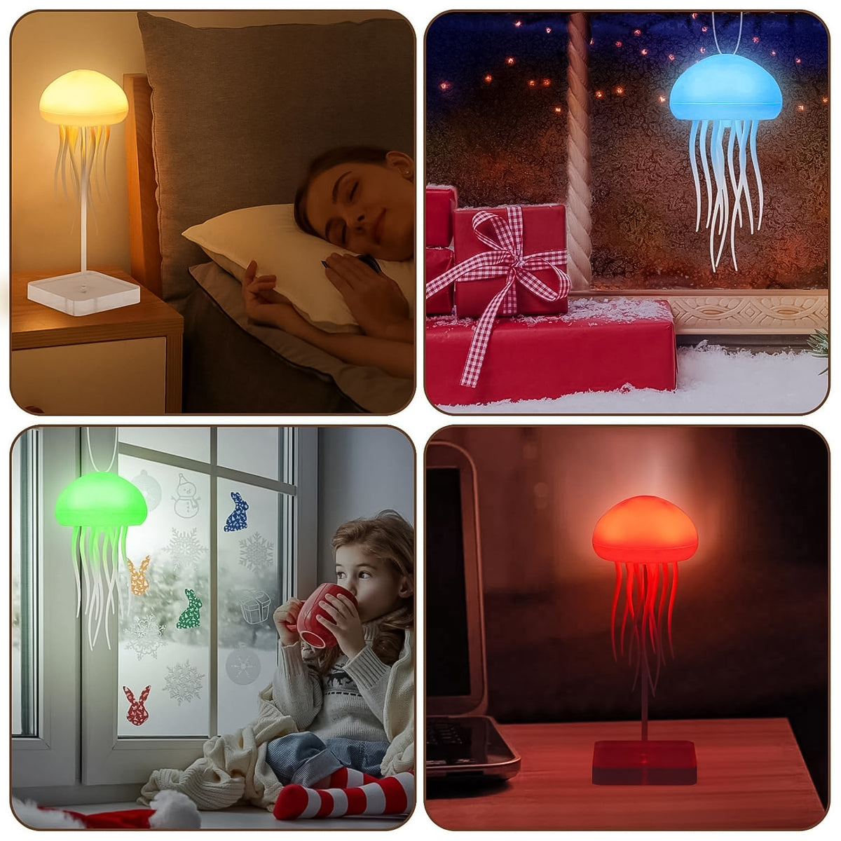 Jellyfish Shape Led Mood Light Lamp (1 Pc)