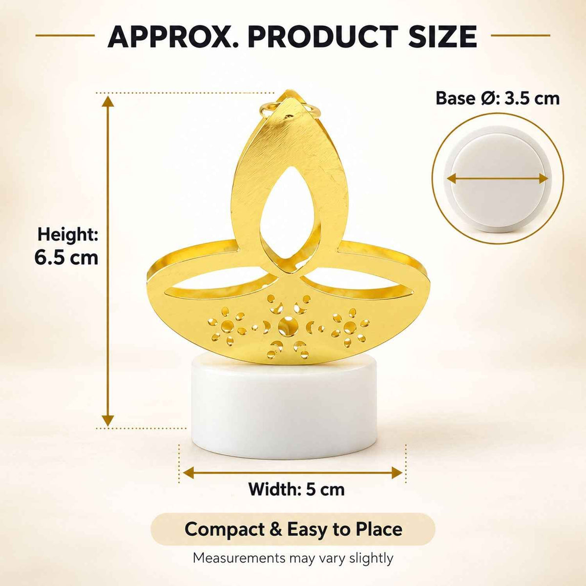 Golden Diya Led Tealight Candles For Diwali Puja And Home Decor (6 Pc Set)