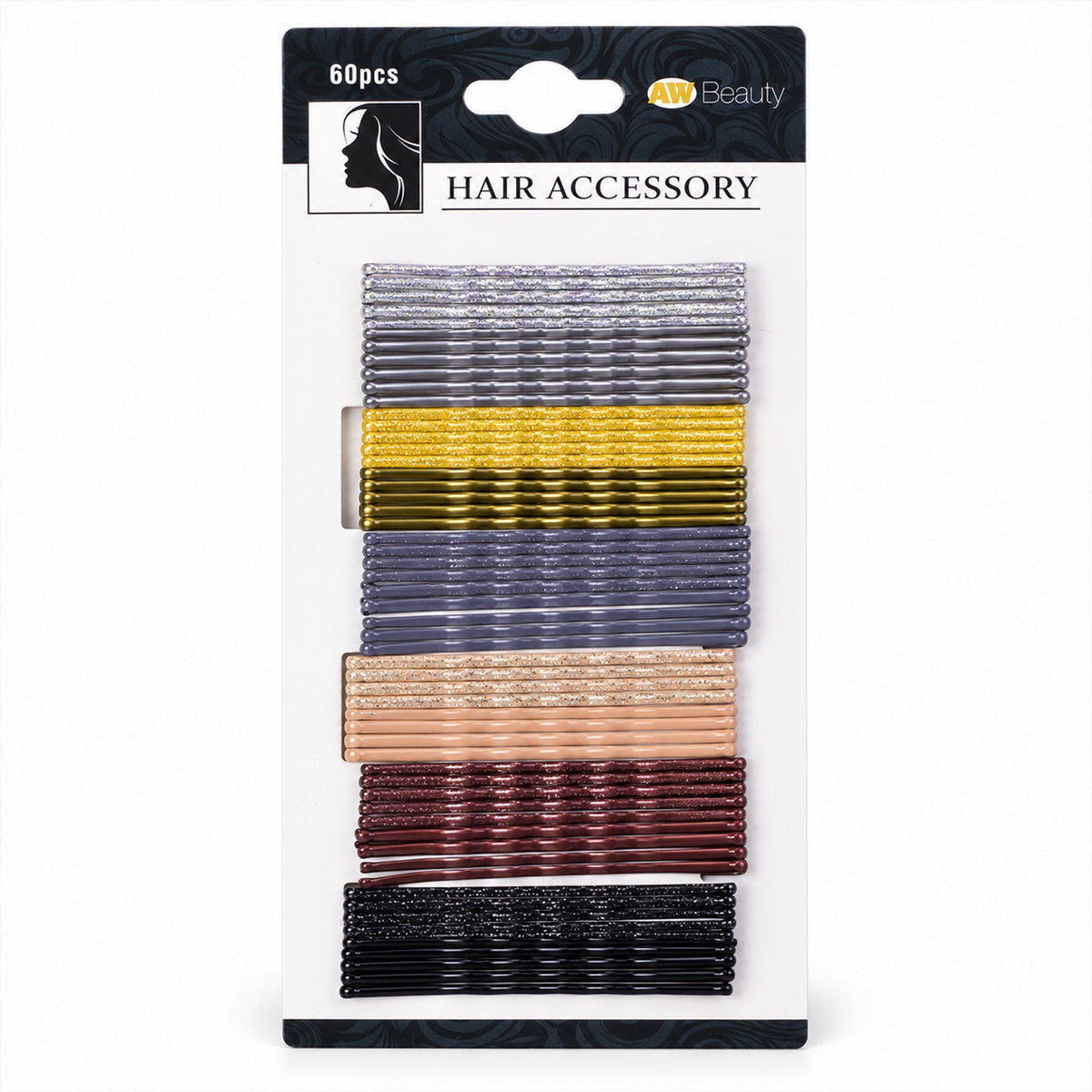 Metal Hair Pins With Waved Grip And Rounded Tips For Hair Styling (60 Pc 5cm)