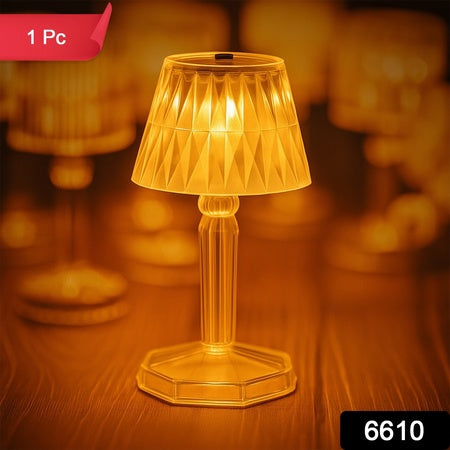 6610 2in1 Transparent Mini Crystal Table Lamp With Reflection Light