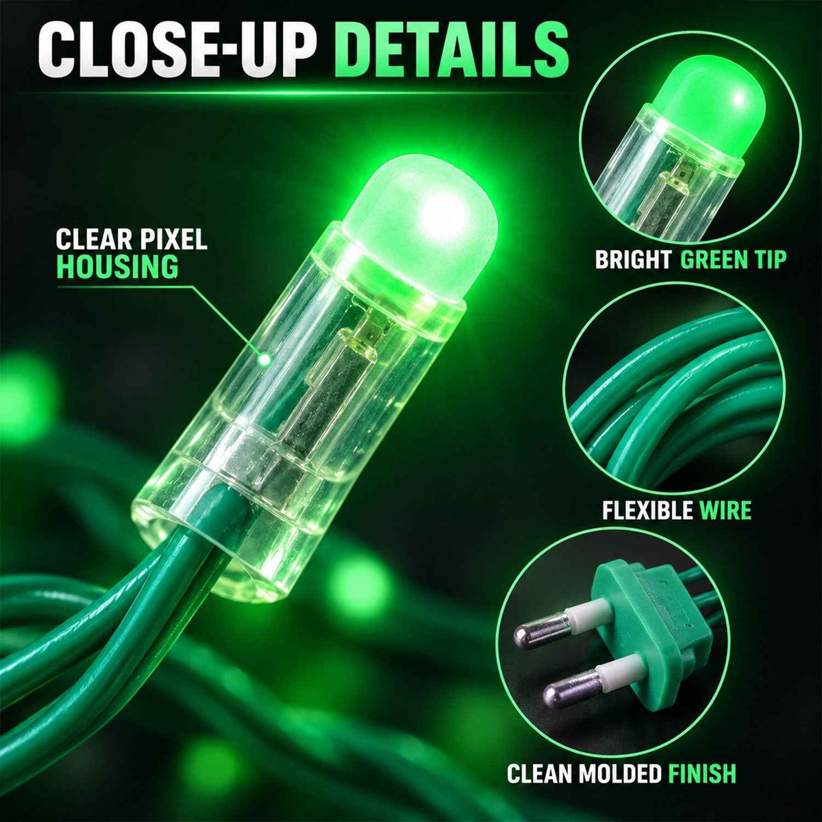 Green Led String Lights For Festival And Indoor Window Decoration (10 Mtr)