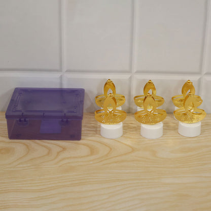 Golden Diya Led Tealight Candles For Diwali Puja And Home Decor (6 Pc Set)