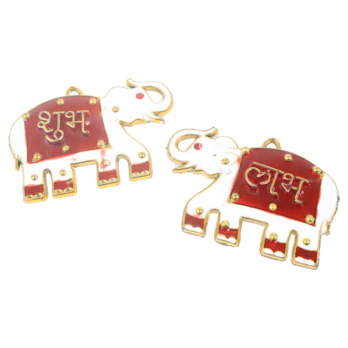 Shubh Labh Elephant Decorative Wall Hangings (2 Pc)
