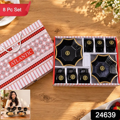 Snack Serving Bowl And Tea Cup Set Star Shape Platter Gift Set (8 Pc Set)