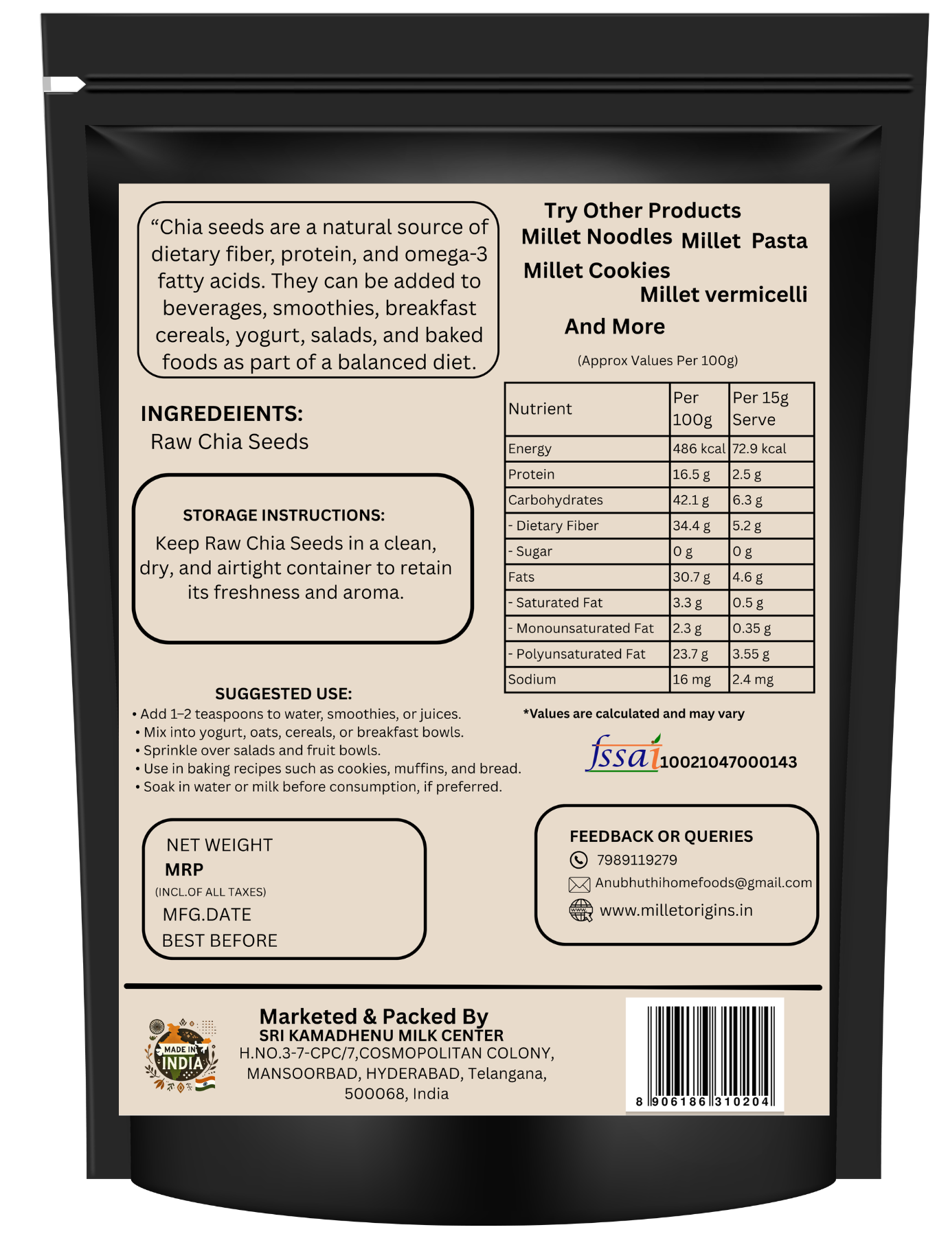 Black Chia Seeds 250g Premium Quality