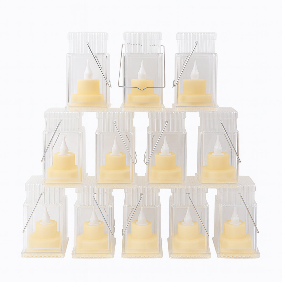 Set Of 12 Led Storm Lantern Decorative Lights