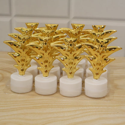 Golden Christmas Tree Led Tealight Candles For Home And Festive Decor (12 Pc Set)