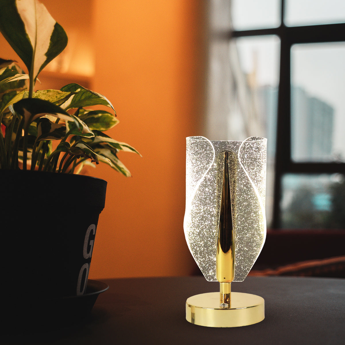 Luxury Crystal Table Lamp With Usb Charging (1 Pc)