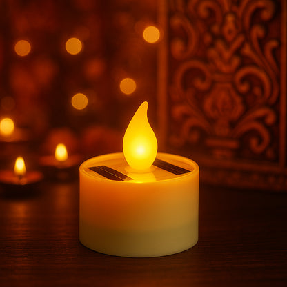 Solar Powered Led Flameless Candle Light (1 Pc)