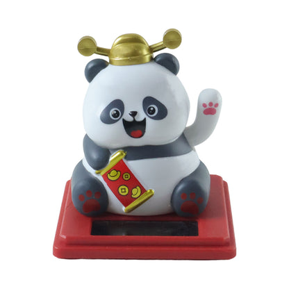 Solar Powered Moving Hand Panda Showpiece (1 Pc)