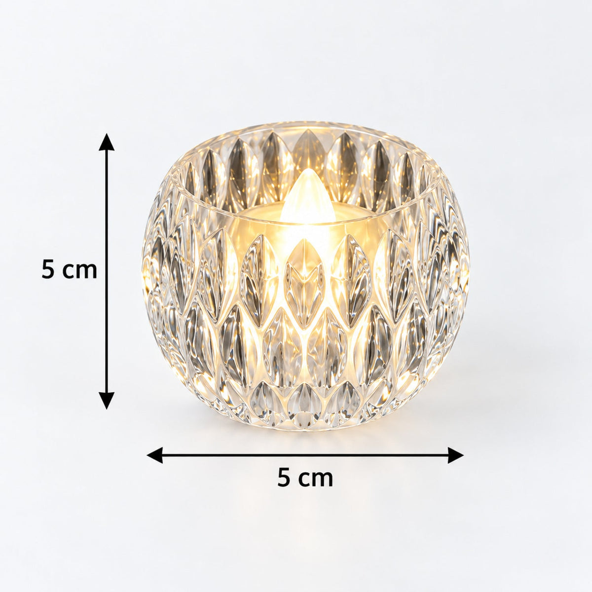 Crystal Style Led Decorative Candles For Festive Tabletop Decor (5 Pc Set)