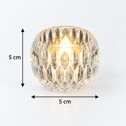 Crystal Style Led Decorative Candles For Festive Tabletop Decor (5 Pc Set)