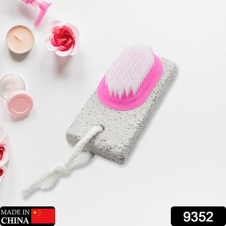 9352 Hand And Foot Brush With Pumice Stone To Remove Dead Skin  Callus Stone Foot Scrubber Pedicure Brush For Dead Skin