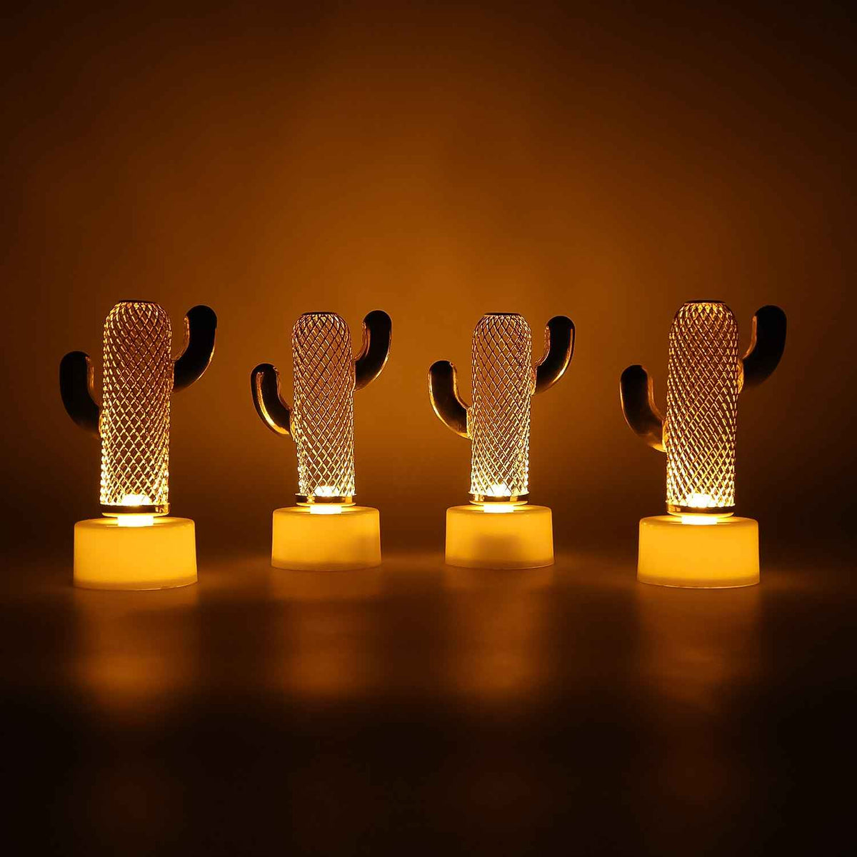 Decorative Cactus Shaped Flameless Led Candles (4 Pc)