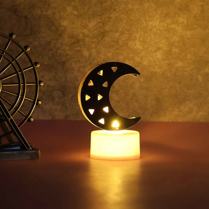 Decorative Moon Shaped Flameless Led Candles (4 Pc)
