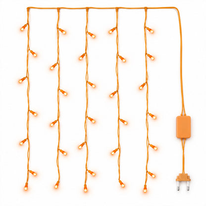 Orange Led Curtain String Lights For Festival And Party Decor (10 Mtr)