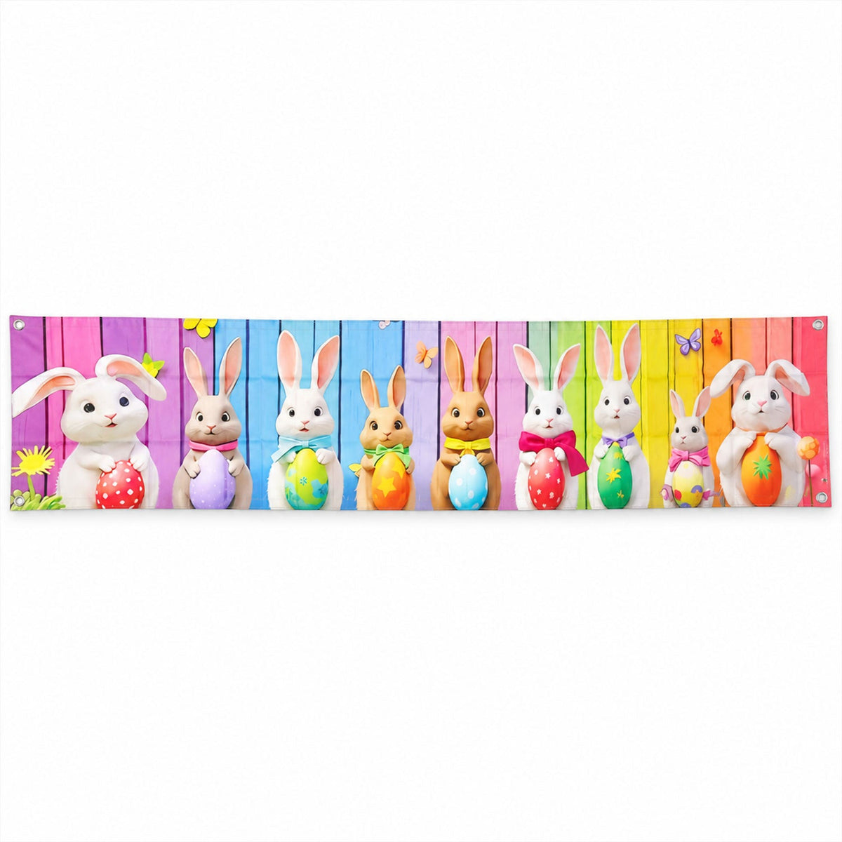 Easter Bunny And Egg Backdrop Curtain For Party Wall And Photo Decor (300x45 Cm)
