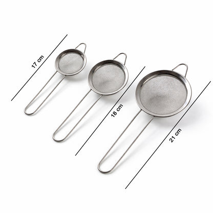 Stainless Steel Tea Strainer 3 Piece Set