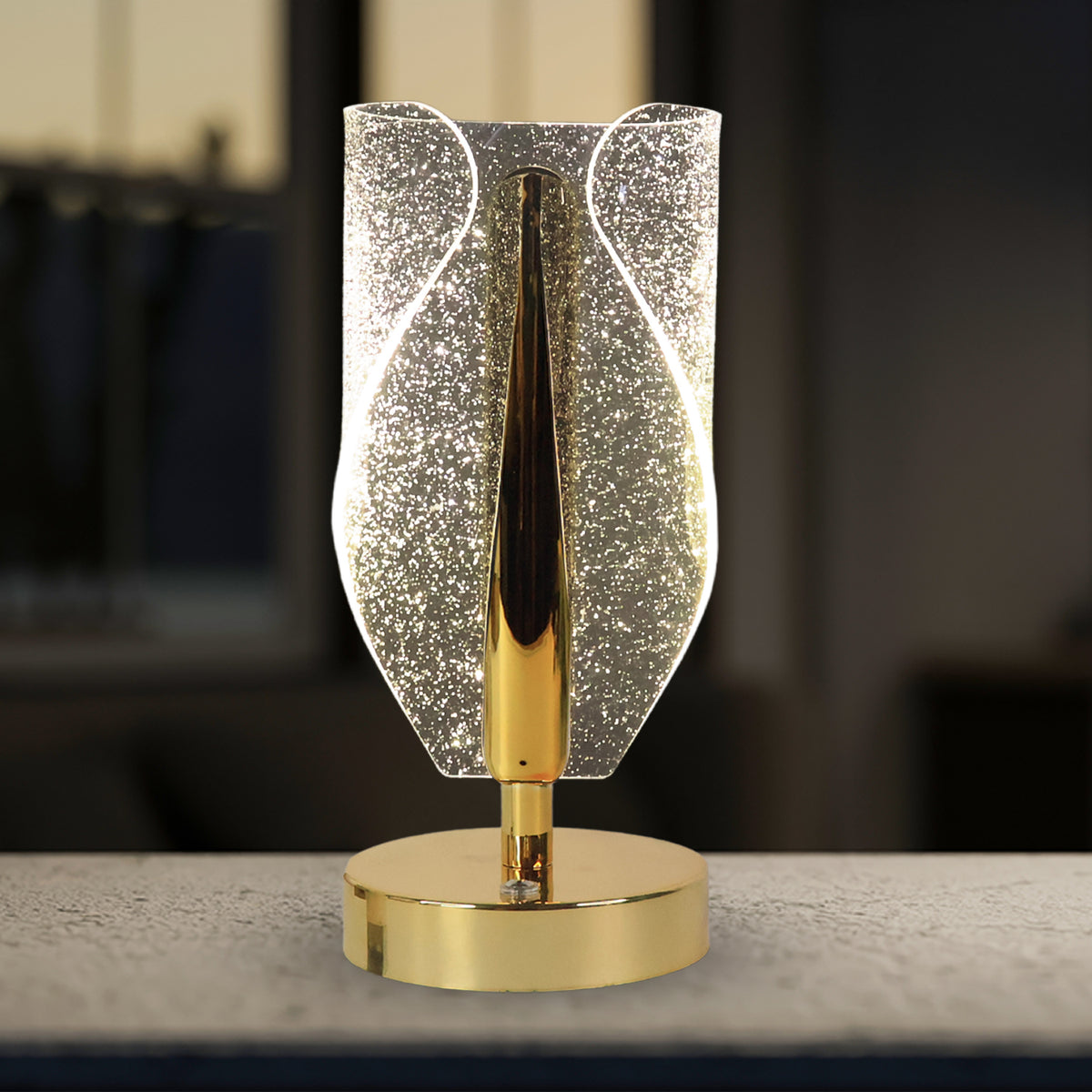 Luxury Crystal Table Lamp With Usb Charging (1 Pc)