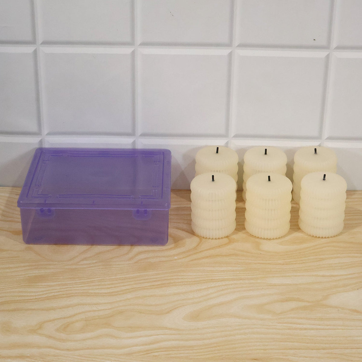 Ribbed Flameless Led Tealight Candles For Festive Tabletop Decor (6 Pc Set)