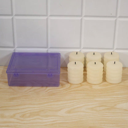 Ribbed Flameless Led Tealight Candles For Festive Tabletop Decor (6 Pc Set)