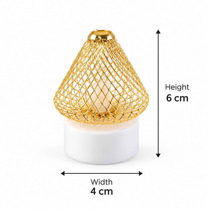 Antique Style Golden Led Tealight Lamps For Festive Table Decoration (4 Pc Set)