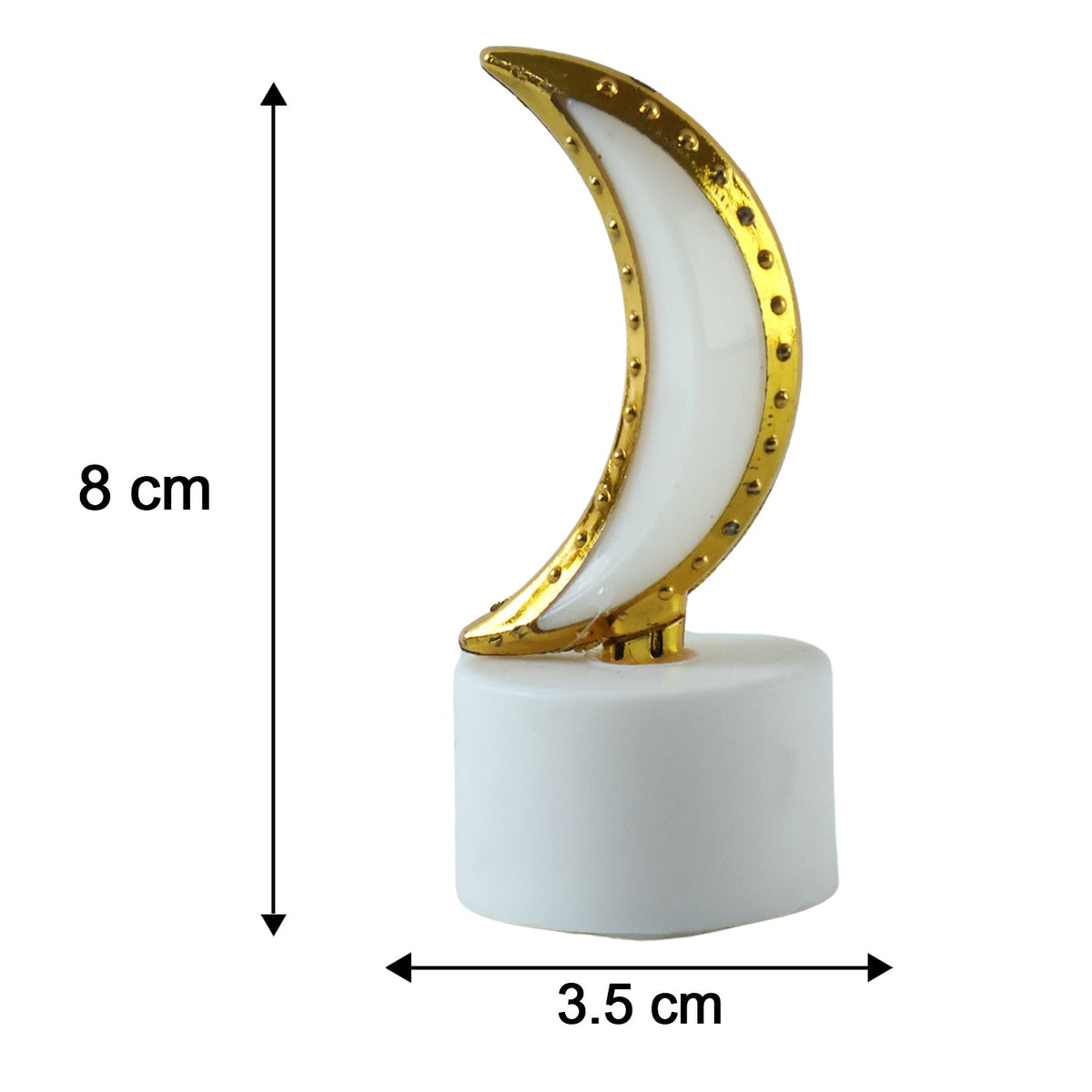 Moon Shape Led Tealight Candle Set Golden Crescent Warm Glow Light (12 Pc)