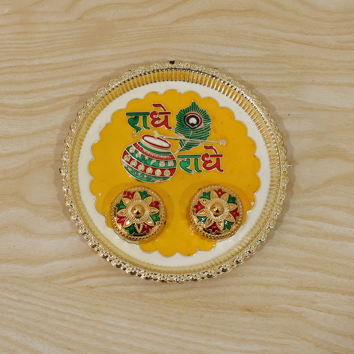 Traditional Kumkum Pooja Thali Set For Puja Rituals And Festivals (1 Pc)