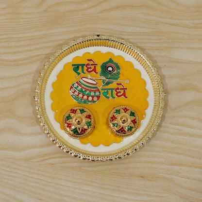 Traditional Kumkum Pooja Thali Set For Puja Rituals And Festivals (1 Pc)