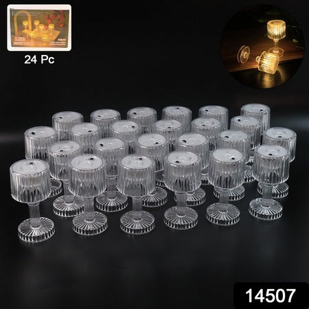 Set Of 24 Led Crystal-effect Table Lamps
