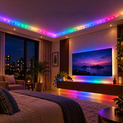 Rgb Decorative Led Running Rope Light With Inline Controller For Home Room Decor