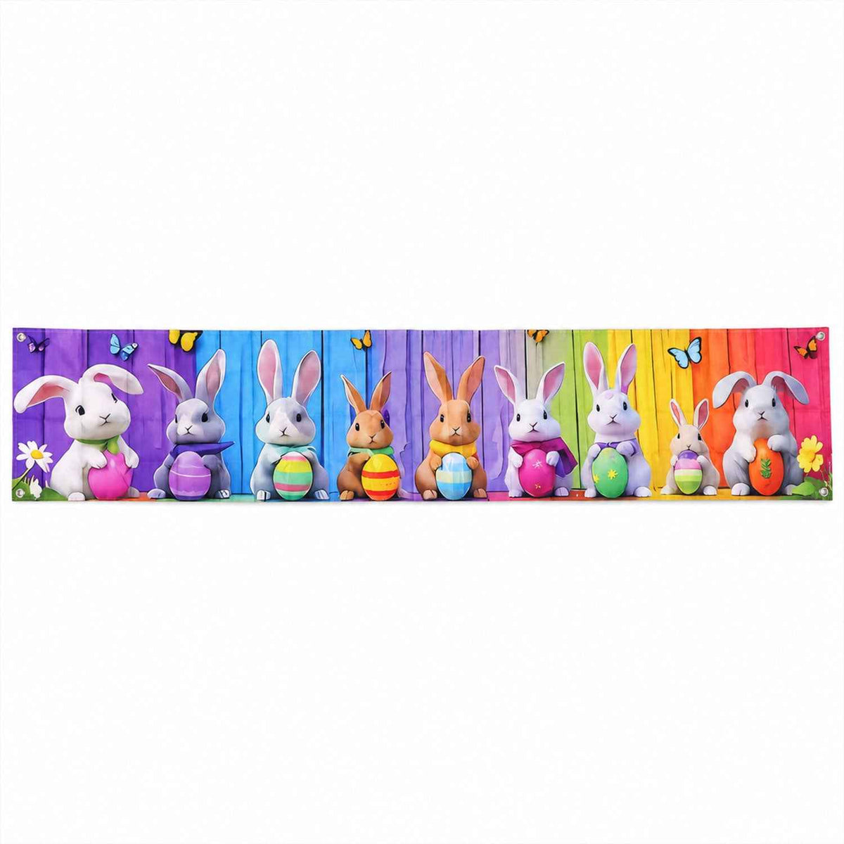 Easter Bunny Backdrop Curtain For Spring Party And Fence Decoration (300x50 Cm)