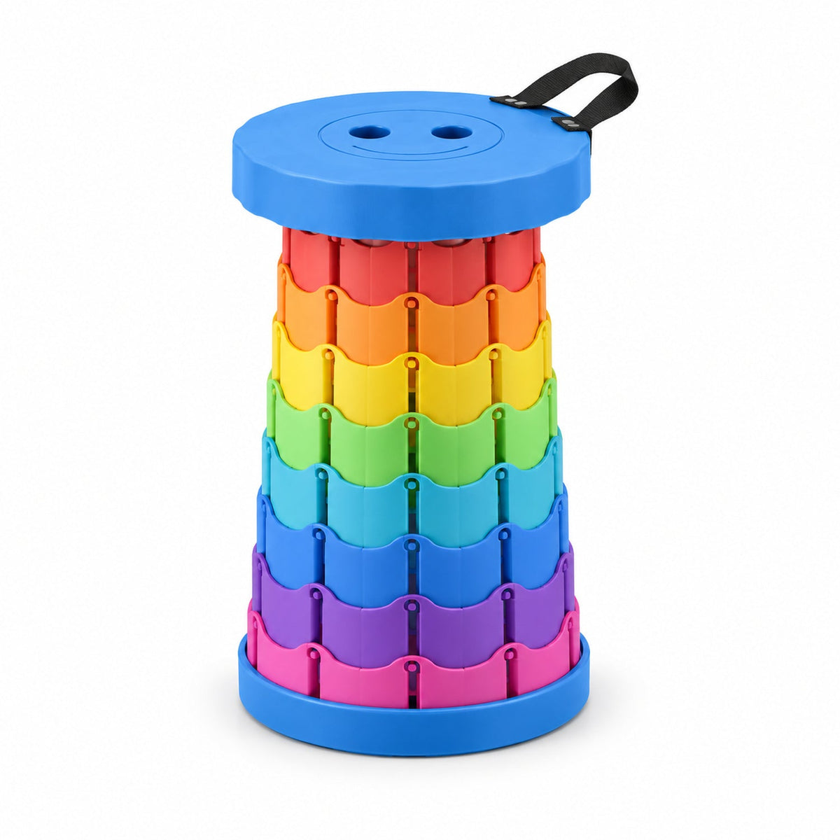 Rainbow Telescopic Folding Stool With Carry Strap Portable Camping Seat (1 Pc)