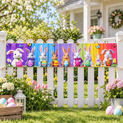 Easter Bunny Backdrop Curtain For Spring Party And Fence Decoration (300x50 Cm)