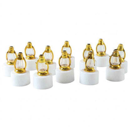 Golden Lantern Led Decorative Candle Lamps For Home And Diwali Decor (12 Pc Set)