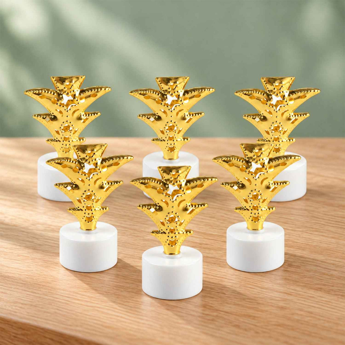 Golden Tree Flameless Led Tealight Candles For Festive Home Decor (6 Pc Set)