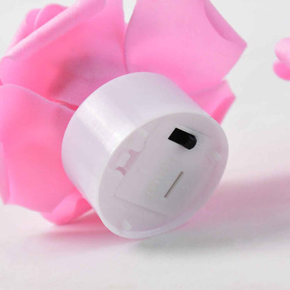 Rose Flower Shaped Led Flickering Tealight Candles (2 Pc)